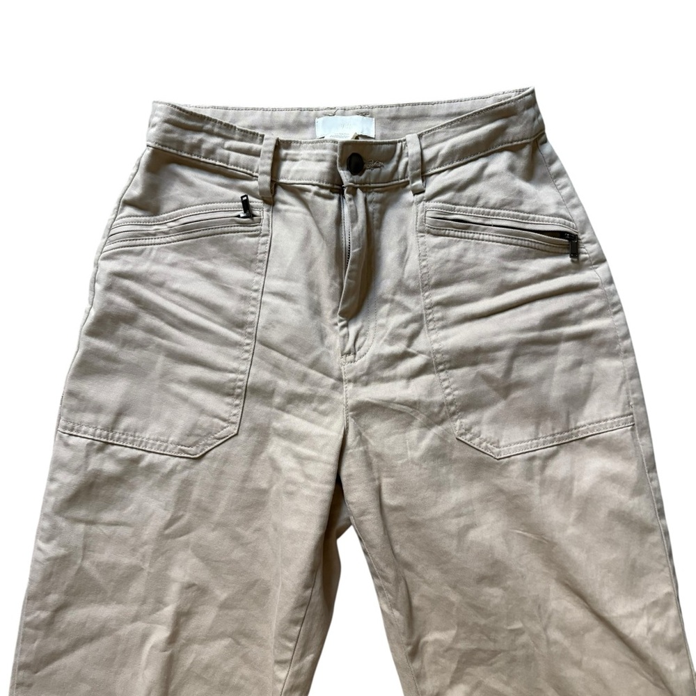 H&M Khaki Pants Women's 4/27 Wide Legs Baggy Bottom Heavyweight EXCELLENT ✅ - Picture 2 of 4